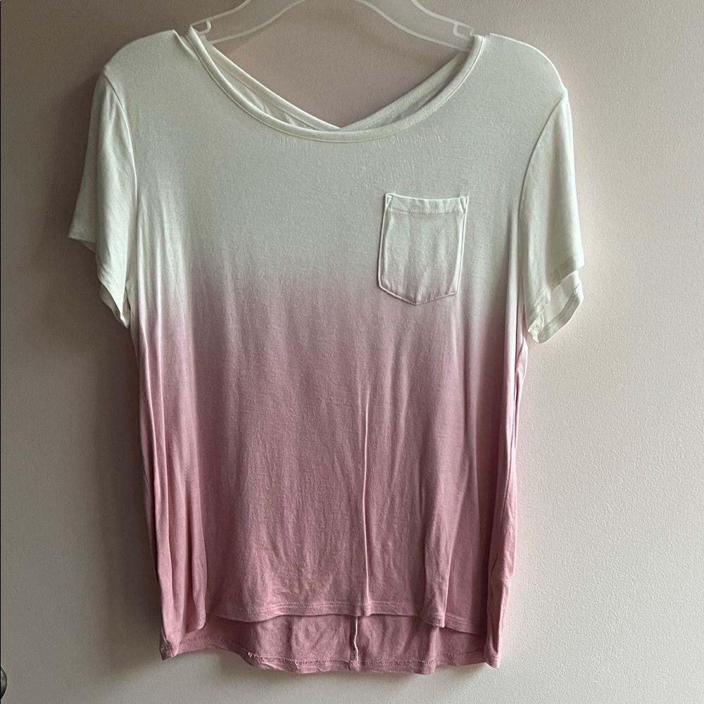 Justice Pink and White Gradient Tee